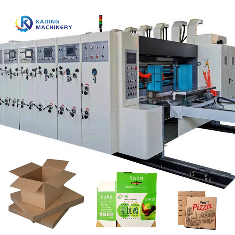 पिज्जा बॉक्स बनाने के लिए स्वचालित लीड एज फीडिंग नालीदार बॉक्स प्रिंटिंग मशीन