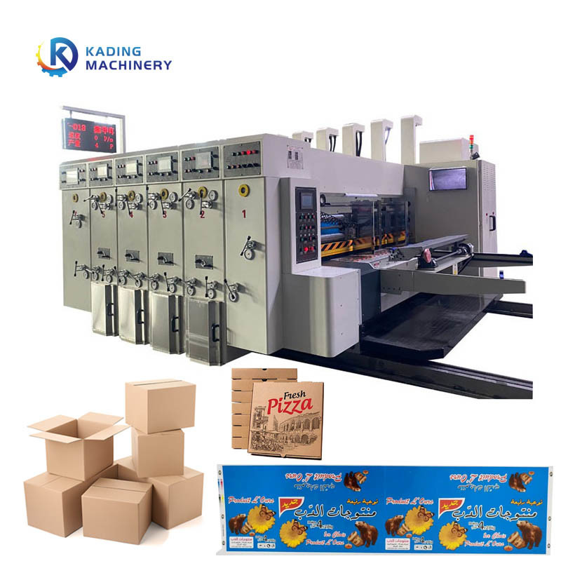 बहु रंग मुद्रण के साथ उच्च गति सीसा किनारे खिलाया corrugated बॉक्स मुद्रण मशीन